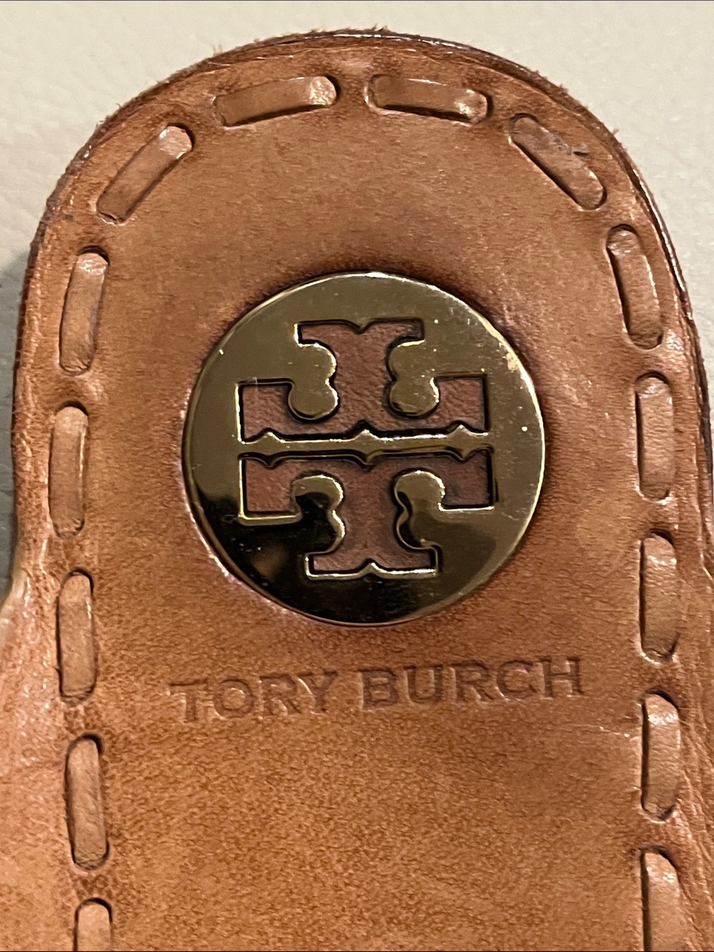 Tory Burch Tan Leather Sandals with Hot Pink Trim RARE FIND BOHO STYLE - Picture 8 of 10